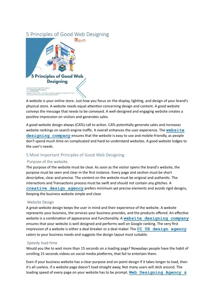 15 Principles of Good Web Designing for Modern Websites